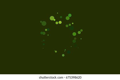 Light Green vector red banner with set of circles, dots. Donuts Background. Creative Design Template. Technological halftone illustration.