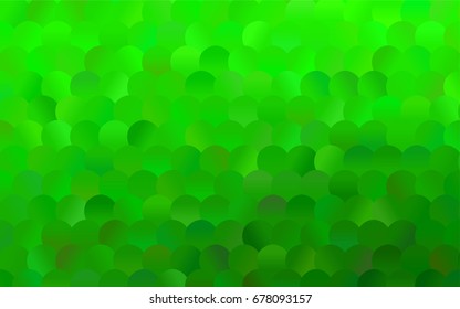 Light Green vector red banner with set of circles, dots. Donuts Background. Creative Design Template. Technological halftone illustration.