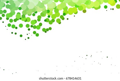 Light Green vector red banner with set of circles, dots. Donuts Background. Creative Design Template. Technological halftone illustration.