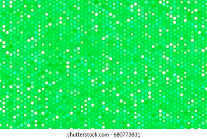 Light Green vector red banner with set of circles, dots. Donuts Background. Creative Design Template. Technological halftone illustration.