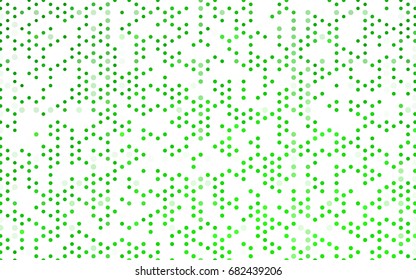 Light Green vector red banner with set of circles, dots. Donuts Background. Creative Design Template. Technological halftone illustration.