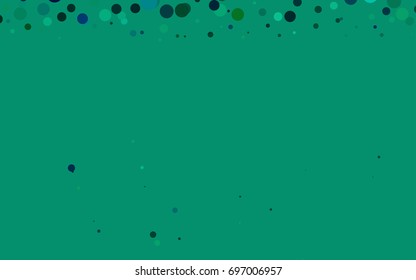Light Green vector red banner with set of circles, dots. Donuts Background. Creative Design Template. Technological halftone illustration.