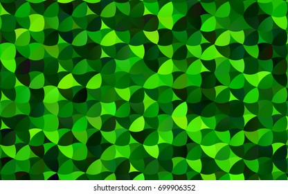 Light Green vector red banner with set of circles, dots. Donuts Background. Creative Design Template. Technological halftone illustration.