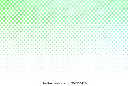 Light Green vector red banner with set of circles, dots. Donuts Background. Creative Design Template. Technological halftone illustration.