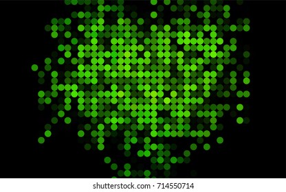 Light Green vector red banner with set of circles, dots. Donuts Background. Creative Design Template. Technological halftone illustration.