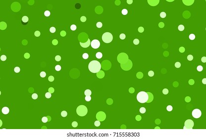 Light Green vector red banner with set of circles, dots. Donuts Background. Creative Design Template. Technological halftone illustration.