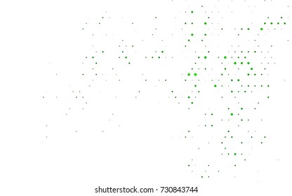 Light Green vector red banner with set of circles, dots. Donuts Background. Creative Design Template. Technological halftone illustration.