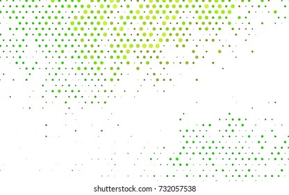 Light Green vector red banner with set of circles, dots. Donuts Background. Creative Design Template. Technological halftone illustration.