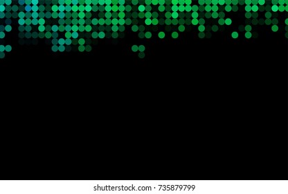 Light Green vector red banner with set of circles, dots. Donuts Background. Creative Design Template. Technological halftone illustration.