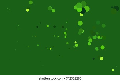 Light Green vector red banner with set of circles, dots. Donuts Background. Creative Design Template. Technological halftone illustration.