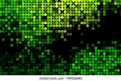 Light Green vector red banner with set of circles, dots. Donuts Background. Creative Design Template. Technological halftone illustration.