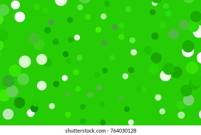 Light Green vector red banner with set of circles, dots. Donuts Background. Creative Design Template. Technological halftone illustration.