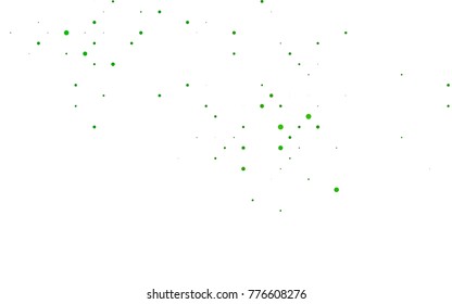 Light Green vector red banner with set of circles, dots. Donuts Background. Creative Design Template. Technological halftone illustration.