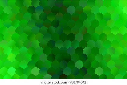 Light Green vector red banner with set of circles, dots. Donuts Background. Creative Design Template. Technological halftone illustration.
