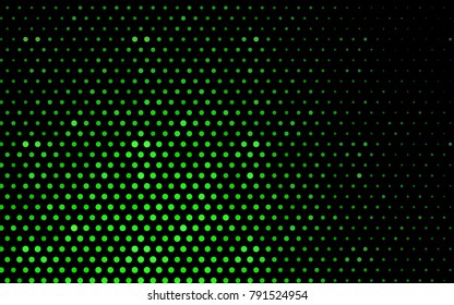 Light Green vector red banner with set of circles, dots. Donuts Background. Creative Design Template. Technological halftone illustration.