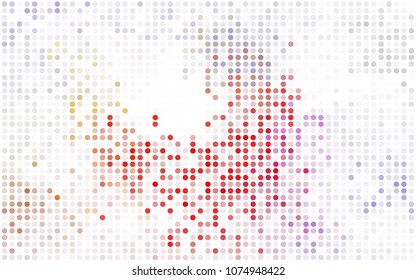 Light Green vector red pattern of geometric circles, shapes. Colorful mosaic banner. Geometric background with colored disks.