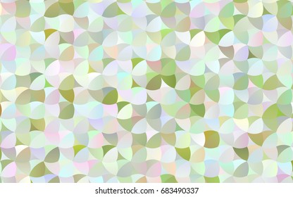 Light Green vector red pattern of geometric circles, shapes. Colorful mosaic banner. Geometric background with colored disks.