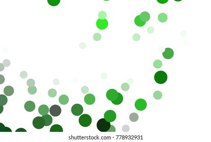 Light Green vector red pattern of geometric circles, shapes. Colorful mosaic banner. Geometric background with colored disks.