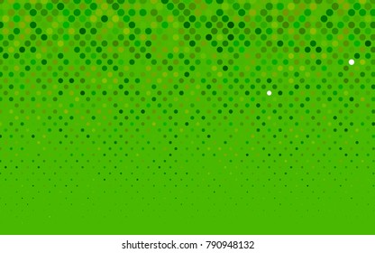 Light Green vector red pattern of geometric circles, shapes. Colorful mosaic banner. Geometric background with colored disks.