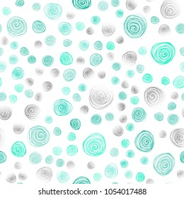 Light Green vector seamless abstract doodle pattern. Blurred decorative design in Indian style with flowers. Pattern for colorful books and pages for kids.