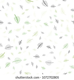 Light Green vector seamless  abstract doodle pattern. leaves on blurred abstract background with gradient. A new texture for your design.