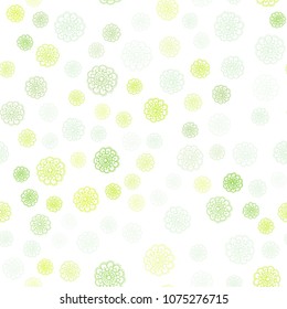 Light Green vector seamless abstract doodle wallpaper. Decorative illustration with doodles on abstract template. Template for backgrounds of cell phones.