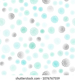 Light Green vector seamless abstract doodle wallpaper. Creative illustration in blurred style with flowers. Completely new template for your brand book.