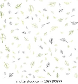 Light Green vector seamless  abstract doodle pattern. A vague abstract illustration with leaves in doodles style. Brand-new design for your business.