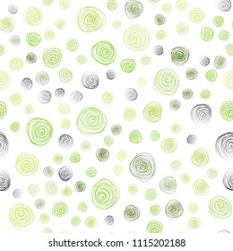 Light Green vector seamless abstract doodle background. Brand-new colored illustration in blurry style with flowers. Elegant pattern for a brand book.