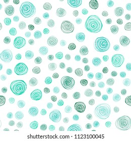Light Green vector seamless abstract doodle template. flowers on elegant natural pattern with gradient. Pattern for heads of websites and designs.