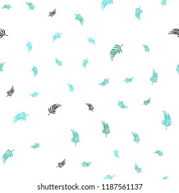 Light Green vector seamless abstract design with leaves. Brand new colored illustration in blurry style with leaves. Design for textile, fabric, wallpapers.