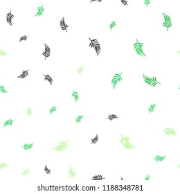 Light Green vector seamless abstract background with leaves. Brand new colored illustration in blurry style with leaves. Pattern for trendy fabric, wallpapers.