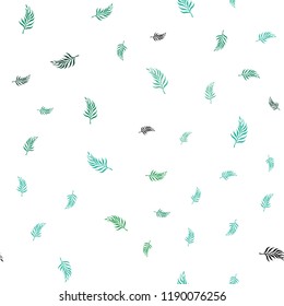 Light Green vector seamless abstract background with leaves. Blurred decorative design in Indian style with leaves. Pattern for design of window blinds, curtains.