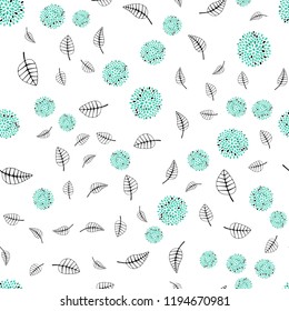 Light Green vector seamless abstract backdrop with leaves, flowers. Gradient Leaves, flowers on white background. Pattern for trendy fabric, wallpapers.