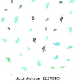 Light Green vector seamless abstract design with leaves. Creative illustration in blurred style with leaves. Pattern for trendy fabric, wallpapers.