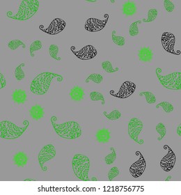 Light Green vector seamless abstract backdrop with leaves and flowers. Creative illustration in blurred style with leaves, flowers. Template for backgrounds of cell phones.