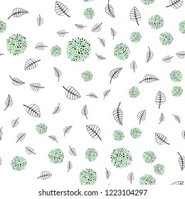 Light Green vector seamless abstract design with leaves, flowers. Modern abstract illustration with leaves and flowers. Trendy design for wallpaper, fabric makers.