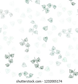 Light Green vector seamless abstract pattern with leaves. New colorful illustration in doodle style with leaves. Pattern for design of fabric, wallpapers.