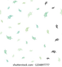 Light Green vector seamless abstract background with leaves. Creative illustration in blurred style with leaves. Design for textile, fabric, wallpapers.