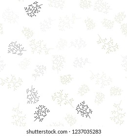 Light Green vector seamless abstract pattern with branches. Sketchy doodles on white background. Design for wallpaper, fabric makers.