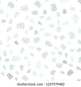 Light Green vector seamless abstract pattern with leaves, branches. Illustration with doodles on abstract template. Pattern for trendy fabric, wallpapers.