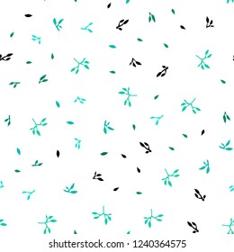 Light Green vector seamless abstract design with leaves. Shining colored illustration with leaves in doodle style. Pattern for design of fabric, wallpapers.