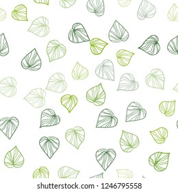 Light Green vector seamless abstract background with leaves. Colorful abstract illustration with leaves in doodle style. Trendy design for wallpaper, fabric makers.