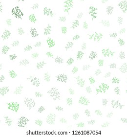 Light Green vector seamless abstract backdrop with leaves, branches. Colorful illustration in doodle style with leaves, branches. Trendy design for wallpaper, fabric makers.