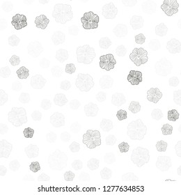 Light Green vector seamless abstract background with flowers. Glitter abstract illustration with flowers. Pattern for design of fabric, wallpapers.