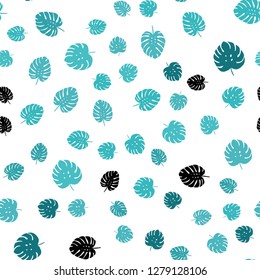 Light Green vector seamless abstract backdrop with leaves. Glitter abstract illustration with doodles and leaves. Pattern for trendy fabric, wallpapers.