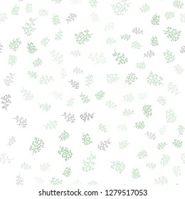 Light Green vector seamless abstract background with leaves, branches. Creative illustration in blurred style with leaves, branches. Design for textile, fabric, wallpapers.