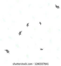Light Green vector seamless abstract design with leaves. Glitter abstract illustration with doodles and leaves. Template for business cards, websites.