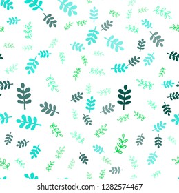 Light Green vector seamless abstract design with leaves, branches. Glitter abstract illustration with leaves and branches. Pattern for trendy fabric, wallpapers.