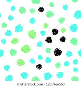 Light Green vector seamless abstract pattern with leaves. New colorful illustration in doodle style with leaves. Pattern for design of fabric, wallpapers.